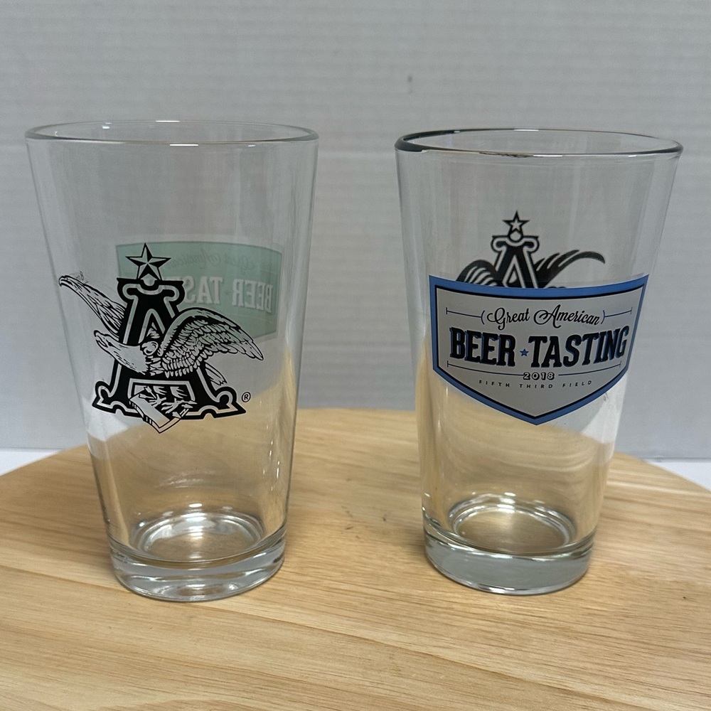 2018 Anheuser-Busch 6” Great American Beer Tasting Drinking Glasses 5/3 Field